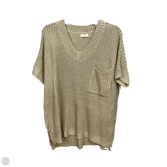 Top Short Sleeve By Easel In Tan, Size: M