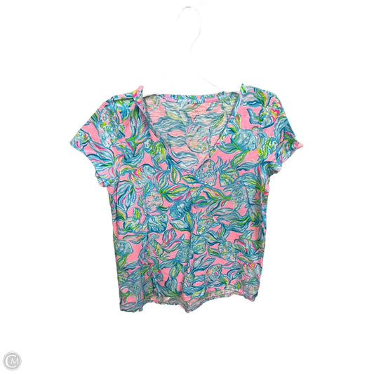 Top Short Sleeve Designer By Lilly Pulitzer In Multi-colored, Size: M