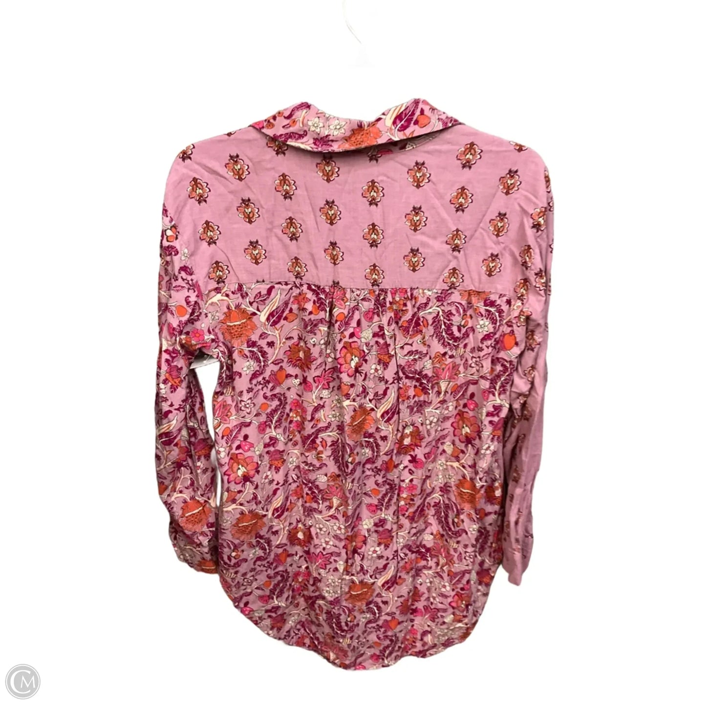 Blouse Long Sleeve By Knox Rose In Floral Print, Size: M