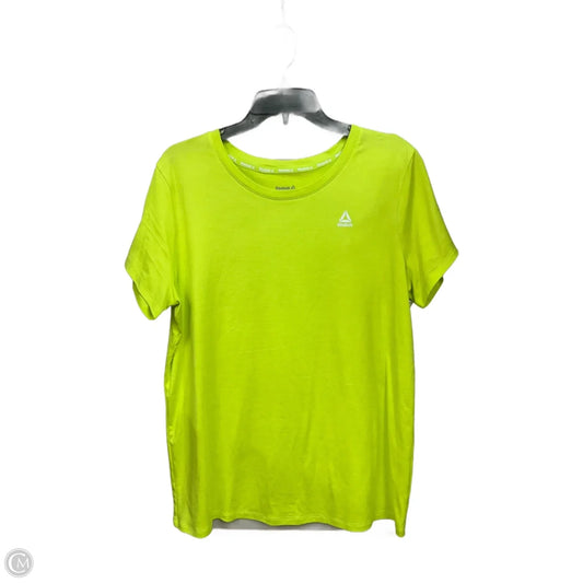 Athletic Top Short Sleeve By Reebok In Yellow, Size: Xl