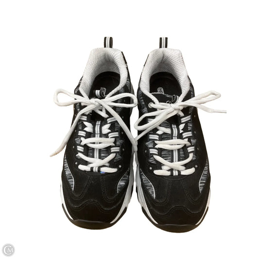 Shoes Athletic By Skechers In Black & White, Size: 8