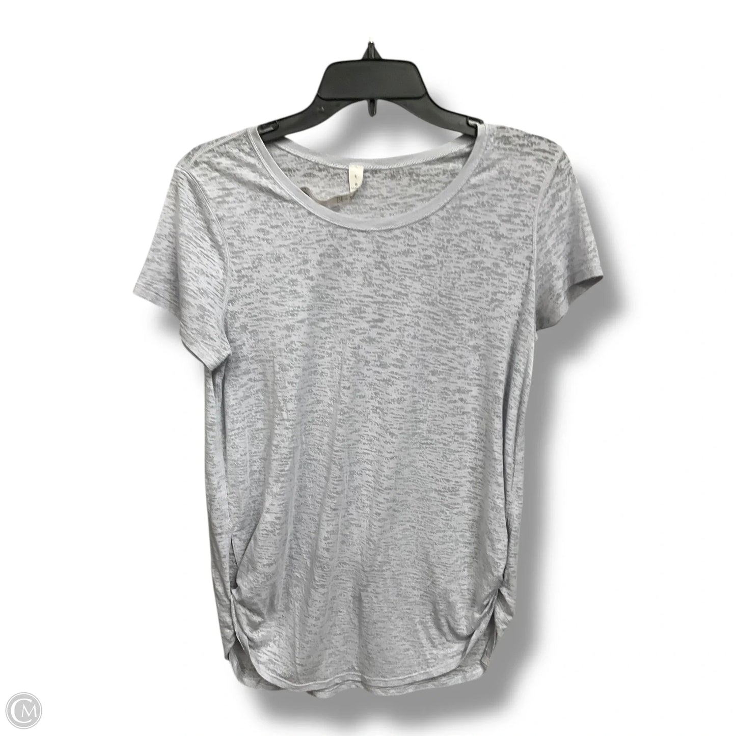 Athletic Top Short Sleeve By Lululemon In Grey, Size: M