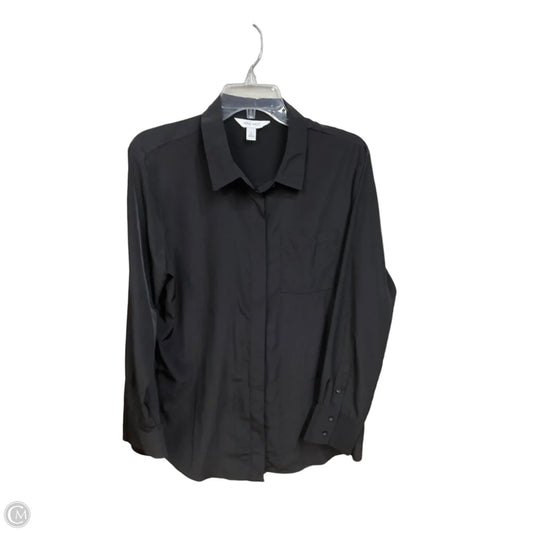 Blouse Long Sleeve By Nine West Apparel In Black, Size: L