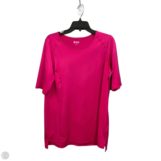 Athletic Top Short Sleeve By Lands End In Pink, Size: L