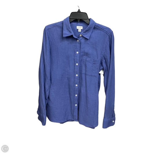 Blouse Long Sleeve By J. Crew In Blue, Size: M