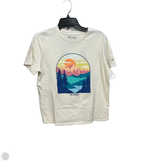 Athletic Top Short Sleeve By Columbia In Cream, Size: M