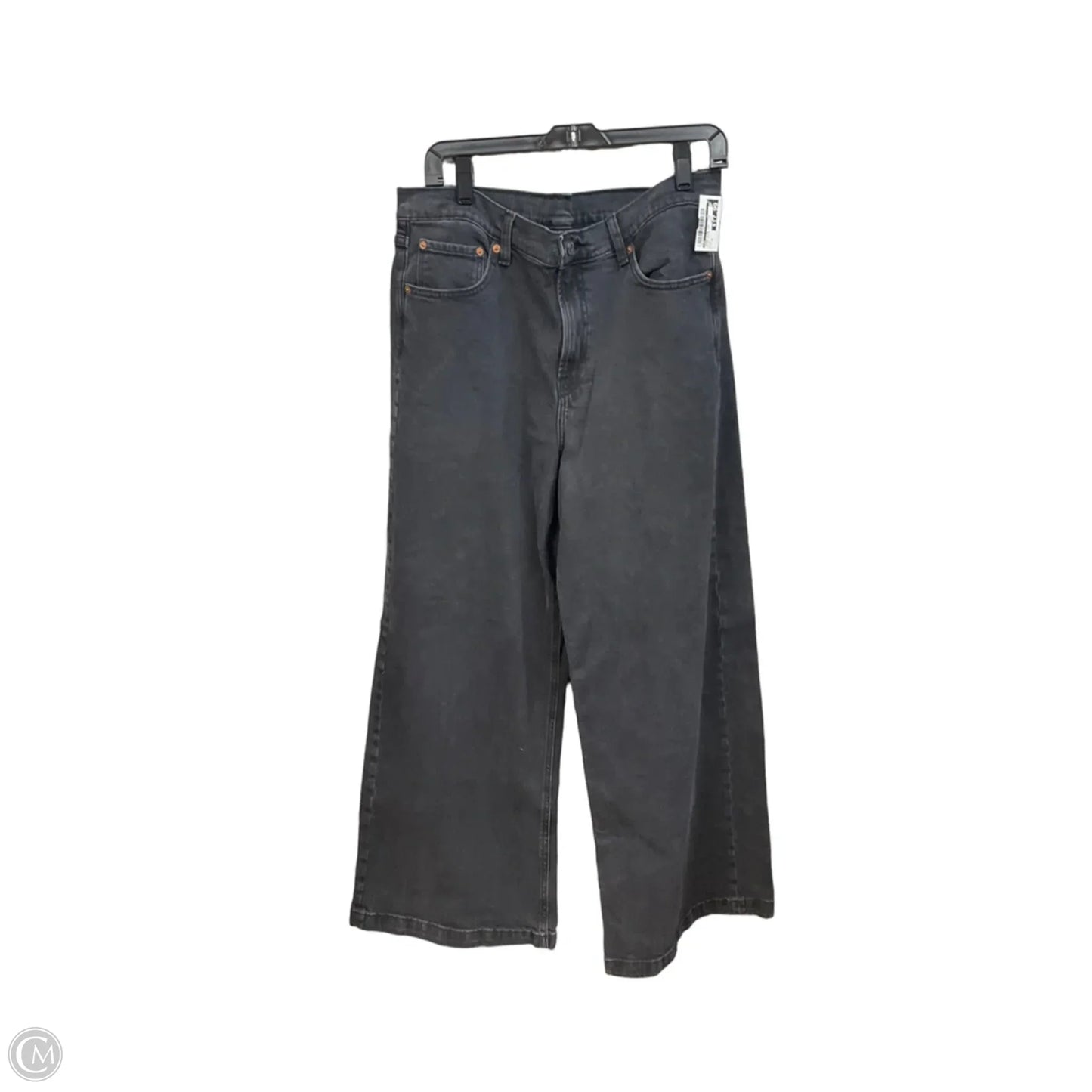 Jeans Wide Leg By Gap In Black Denim, Size: 14