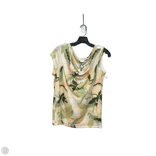 Top Short Sleeve By Nicole Miller In Floral Print, Size: M
