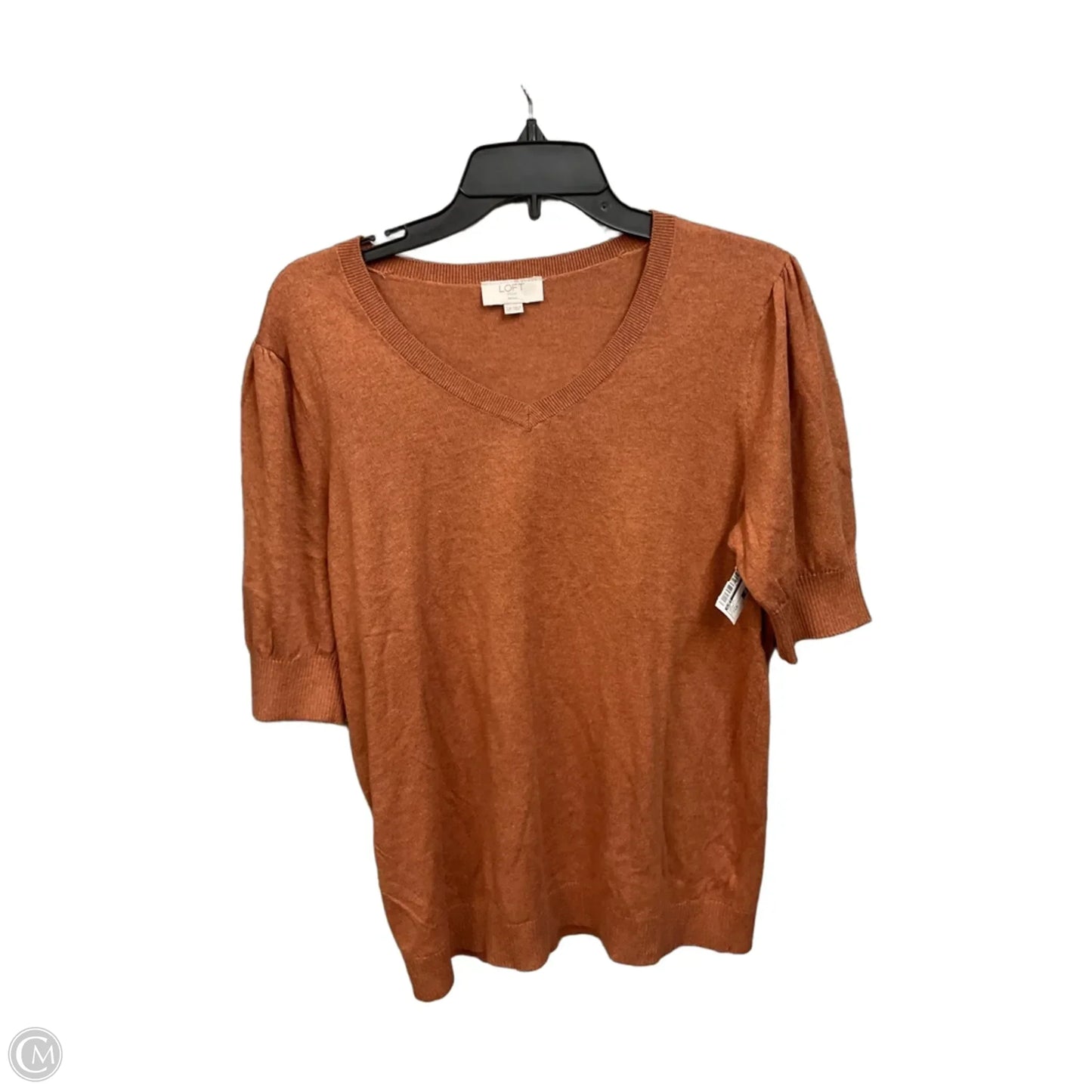 Top Short Sleeve By Loft In Brown, Size: Lp
