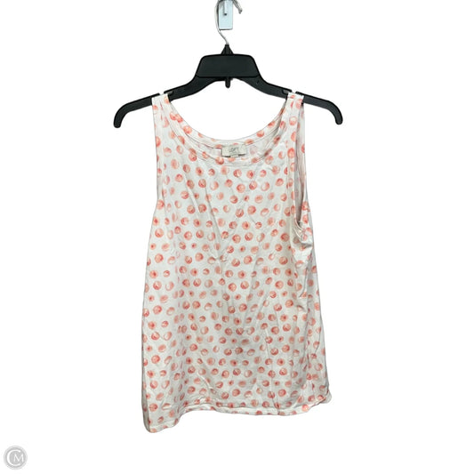 Top Sleeveless By Loft In Orange & White, Size: Xl