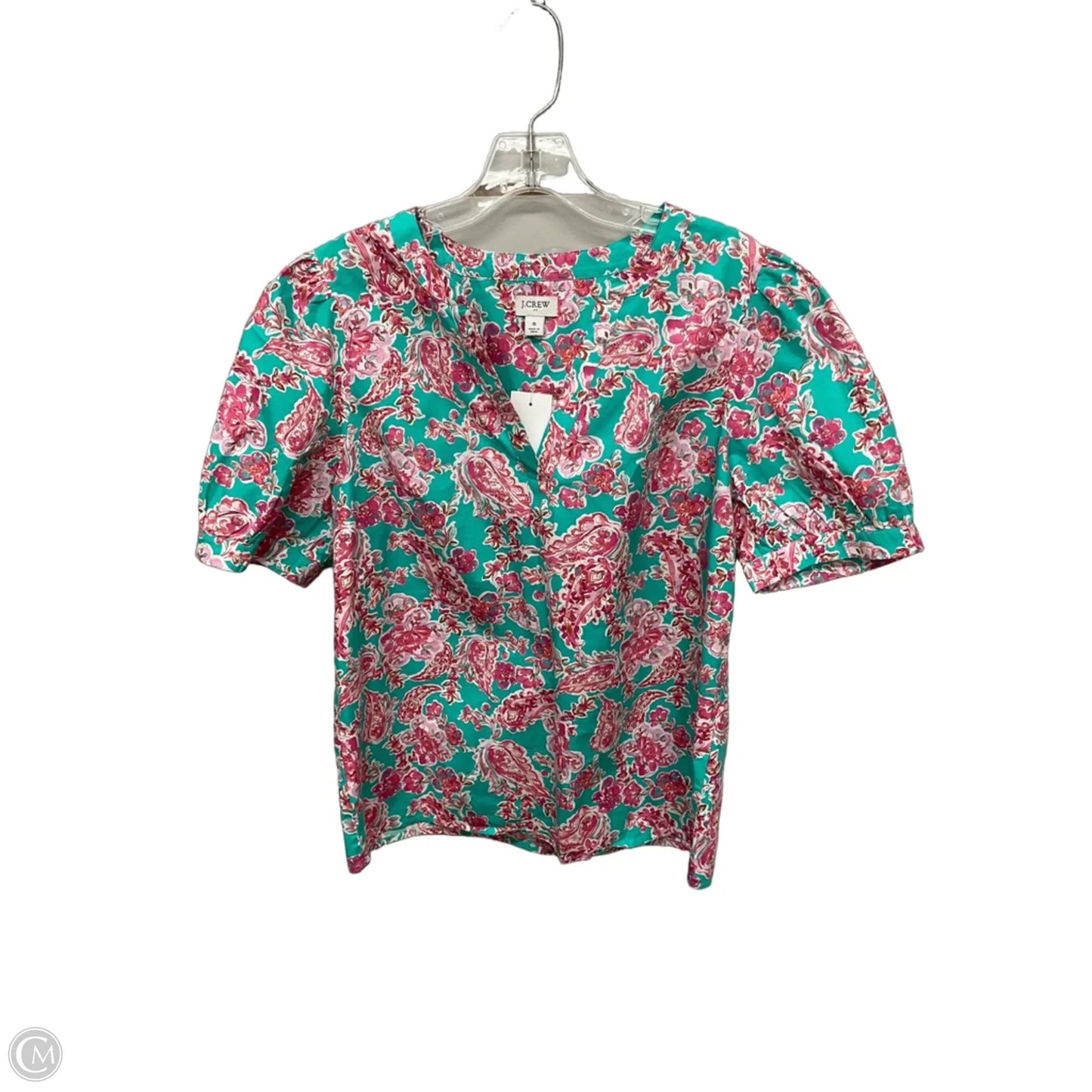 Top Short Sleeve By J. Crew In Floral Print, Size: S