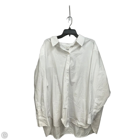 Blouse Long Sleeve By Abercrombie And Fitch In White, Size: Xxl