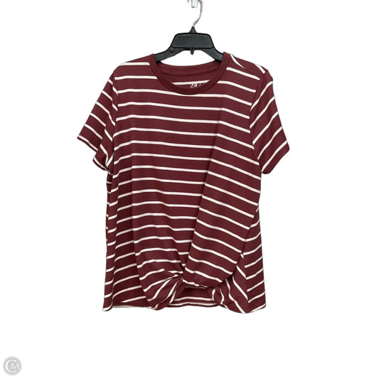 Top Short Sleeve By Maurices In Striped Pattern, Size: 1x