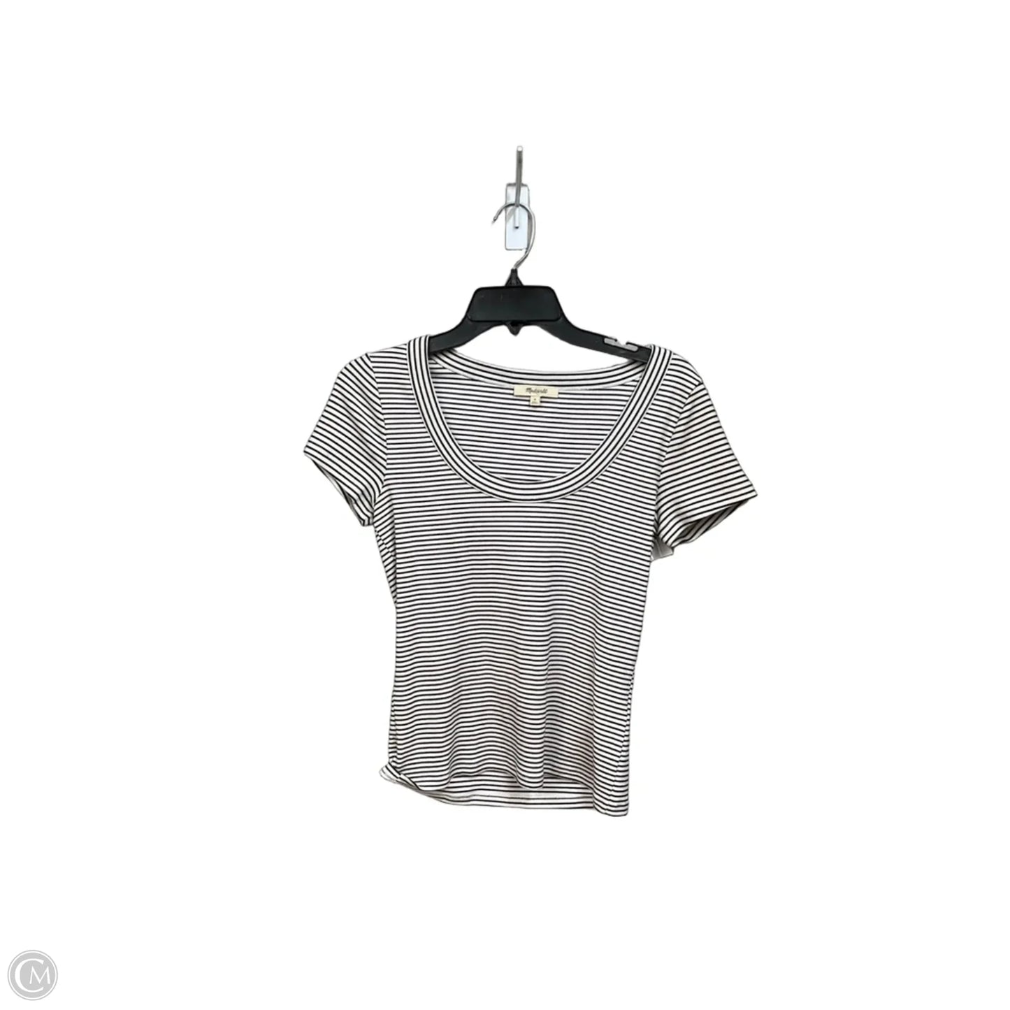Top Short Sleeve By Madewell In Striped Pattern, Size: M