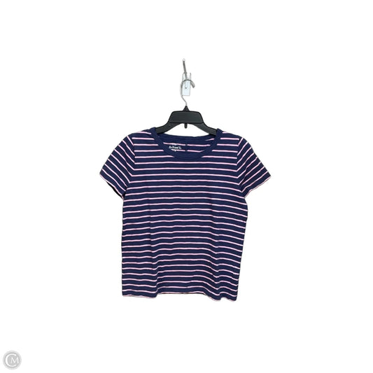 Top Short Sleeve Basic By J. Crew In Striped Pattern, Size: M