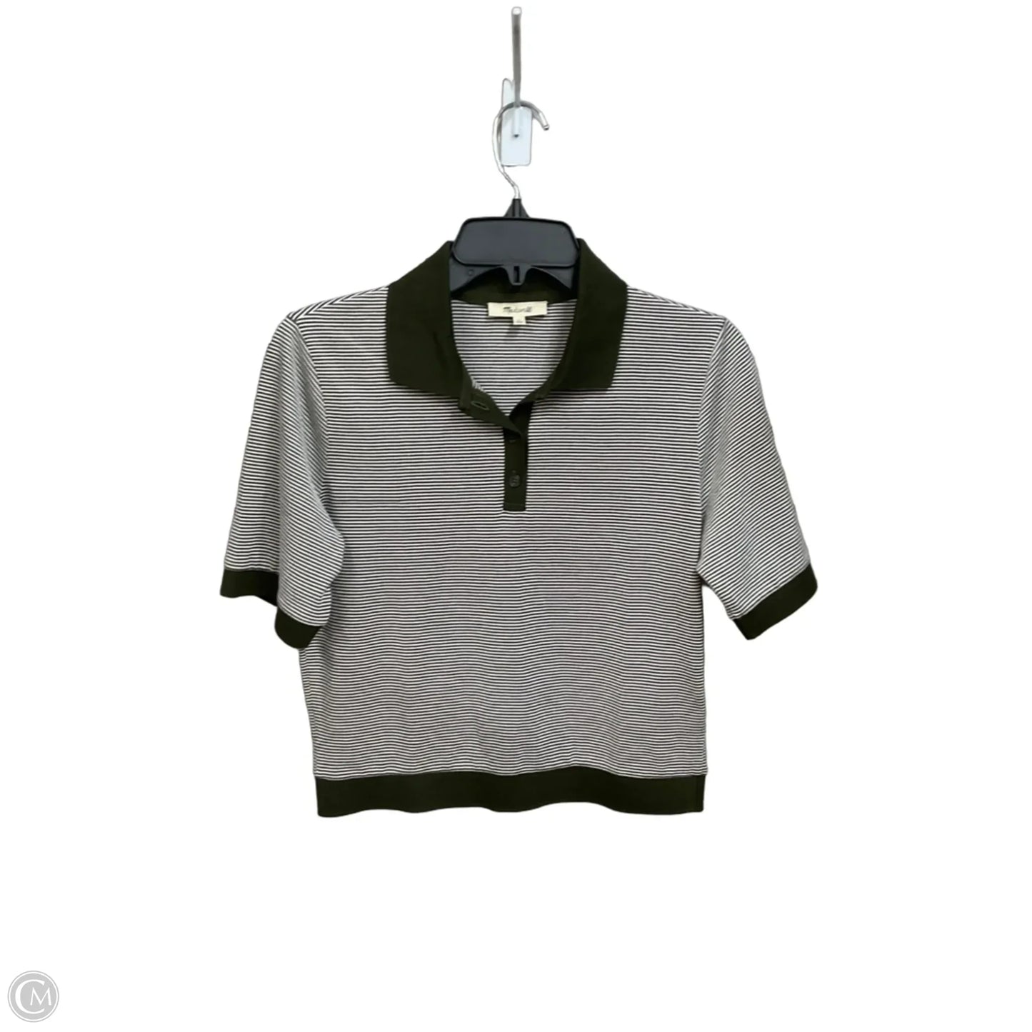 Top Short Sleeve By Madewell In Striped Pattern, Size: S