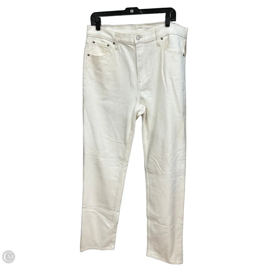 Jeans Straight By Gap In Cream Denim, Size: 14