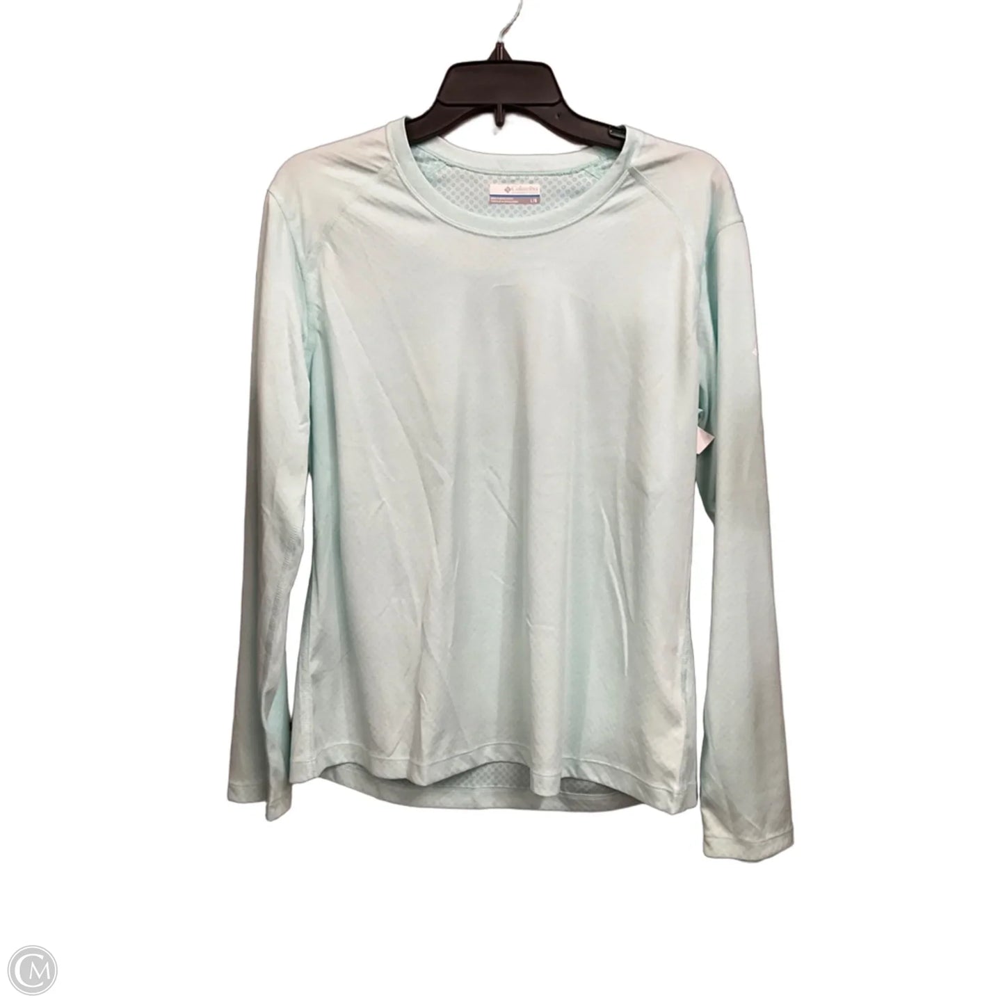 Athletic Top Long Sleeve Crewneck By Columbia In Aqua, Size: L