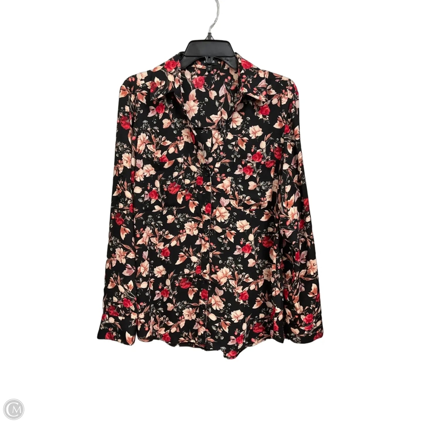 Blouse Long Sleeve By Express In Floral Print, Size: L