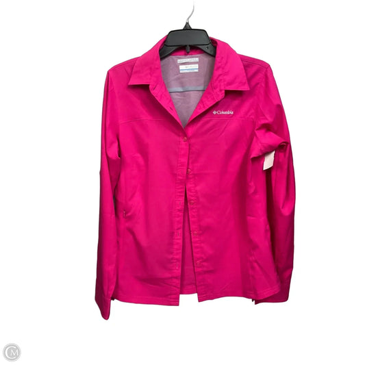 Athletic Top Long Sleeve Collar By Columbia In Pink, Size: M