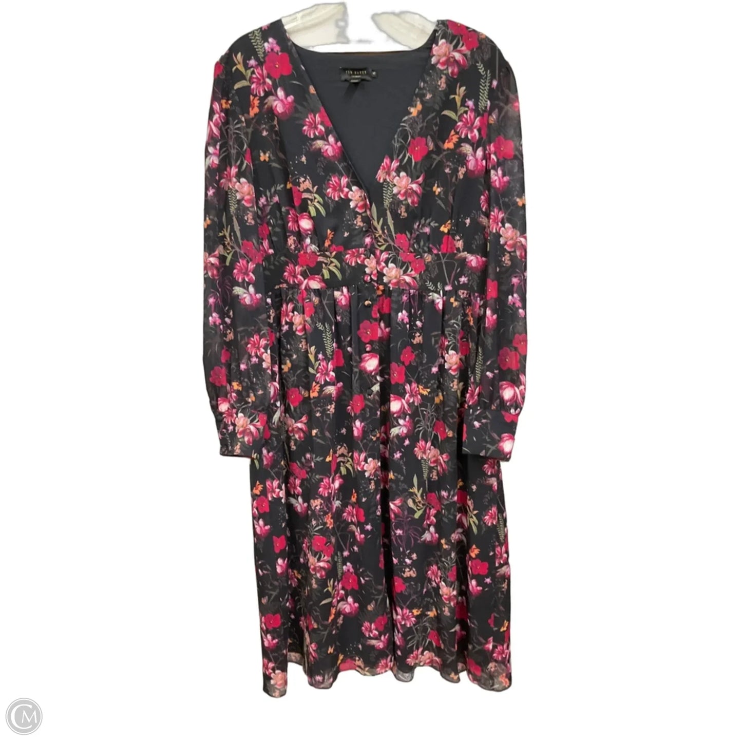 Dress Casual Midi By Ted Baker In Floral Print, Size: L