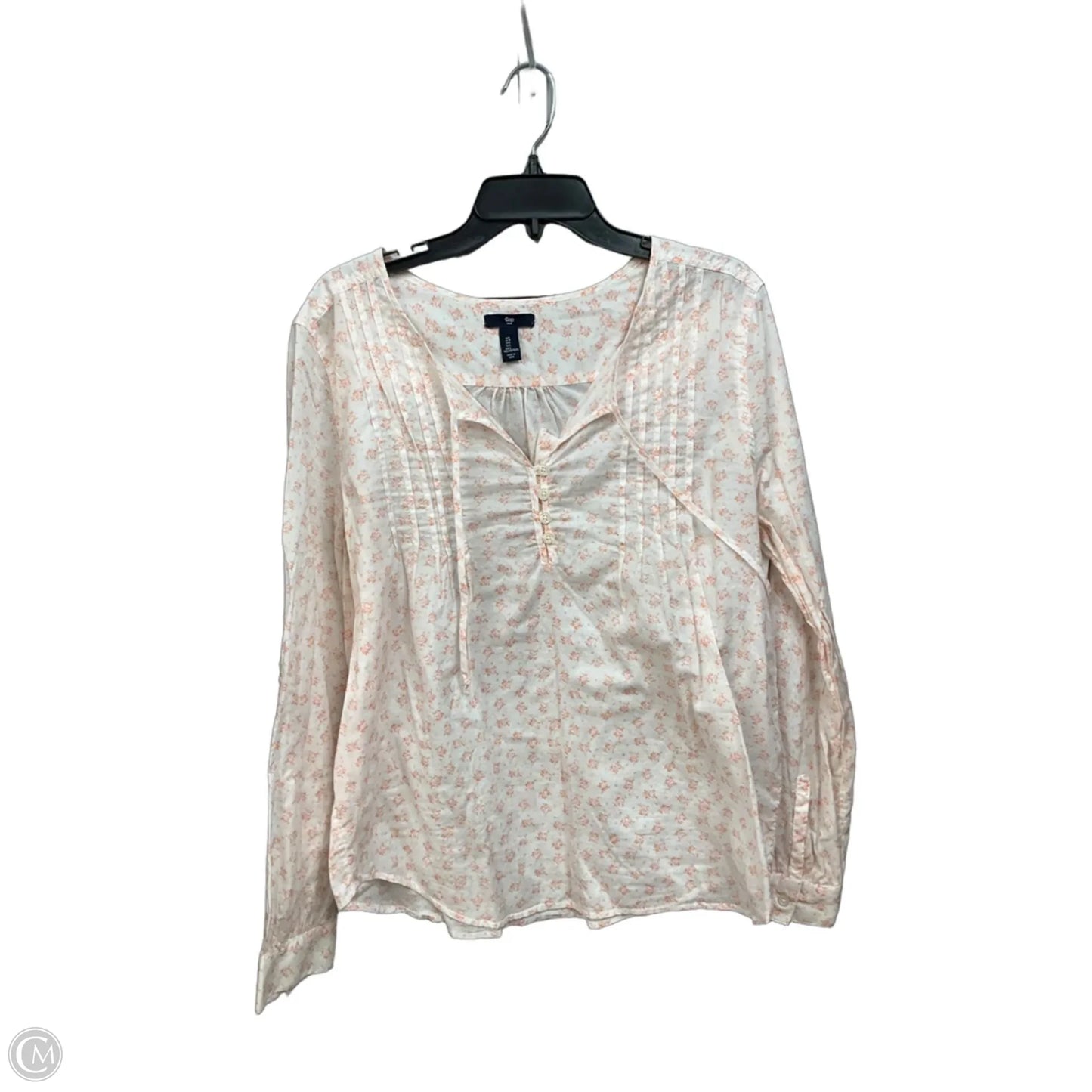 Blouse Long Sleeve By Gap In Floral Print, Size: L