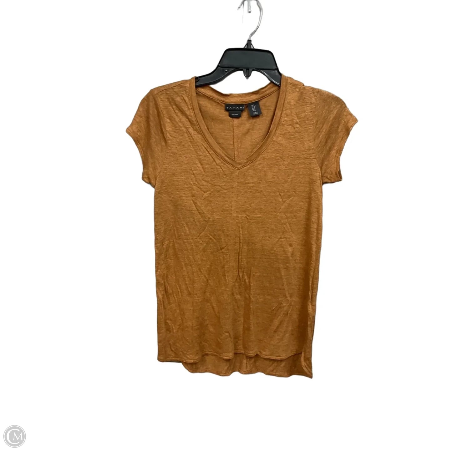 Top Short Sleeve Basic By Tahari In Tan, Size: S