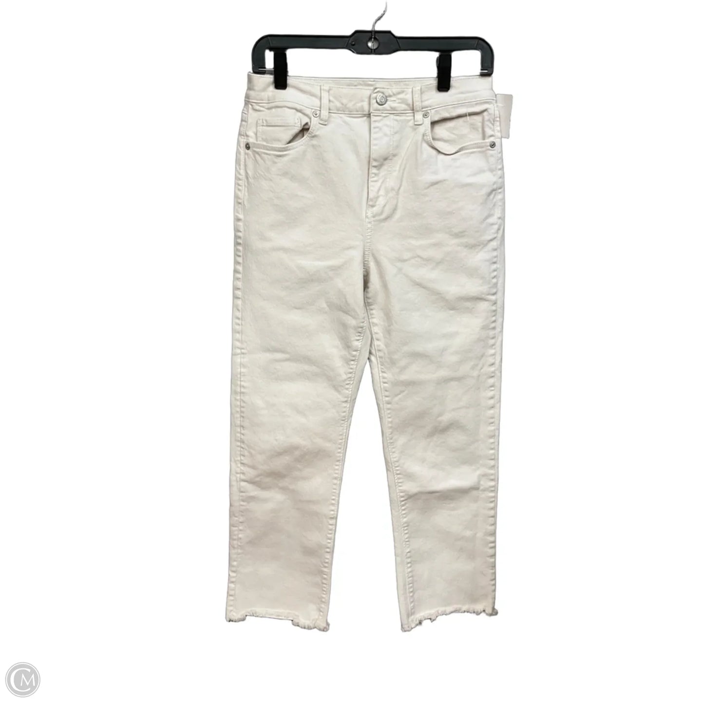 Jeans Straight By Loft In Cream Denim, Size: 4
