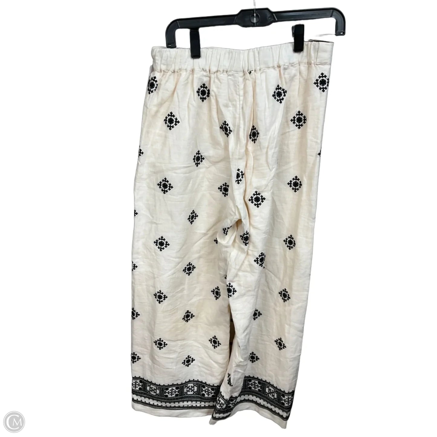 Pants Linen By Magaschoni In Black & Cream, Size: 8