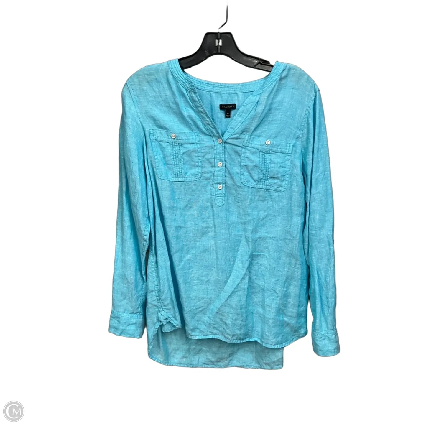 Blouse Long Sleeve By Talbots In Blue, Size: M