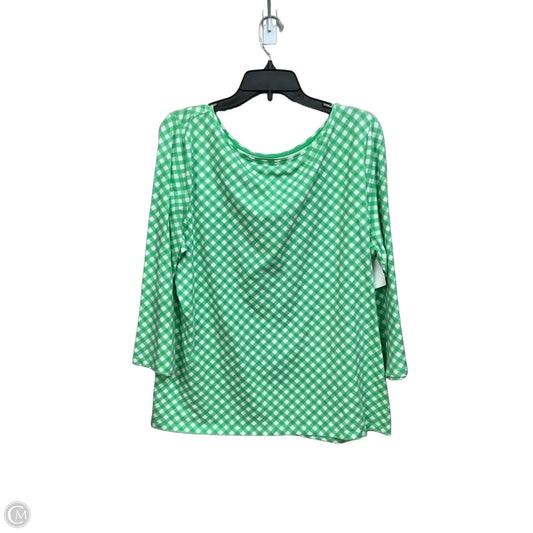 Top 3/4 Sleeve By Talbots In Plaid Pattern, Size: Xl