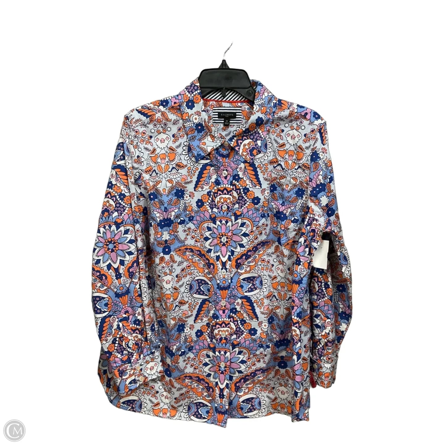 Blouse Long Sleeve By Talbots In Floral Print, Size: 1x