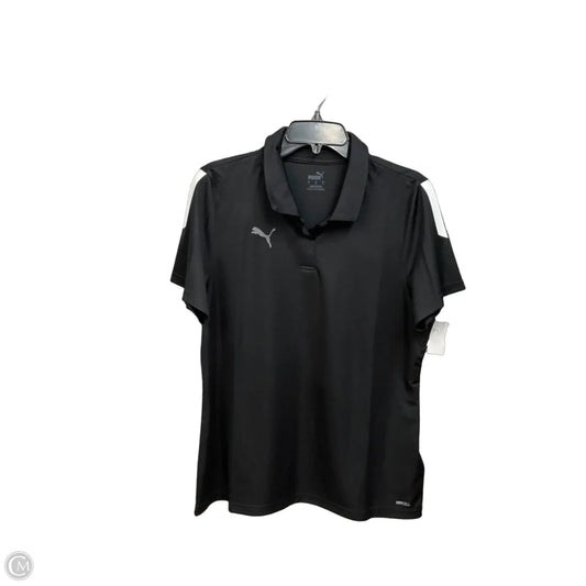 Athletic Top Short Sleeve By Puma In Black, Size: L