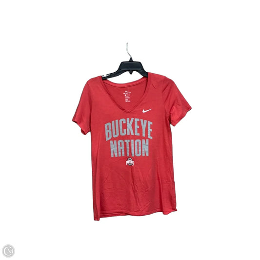 Athletic Top Short Sleeve By Nike Apparel In Red, Size: M