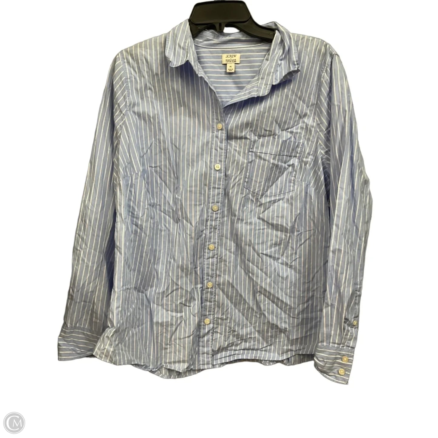 Blouse Long Sleeve By J. Crew In Striped Pattern, Size: Xl