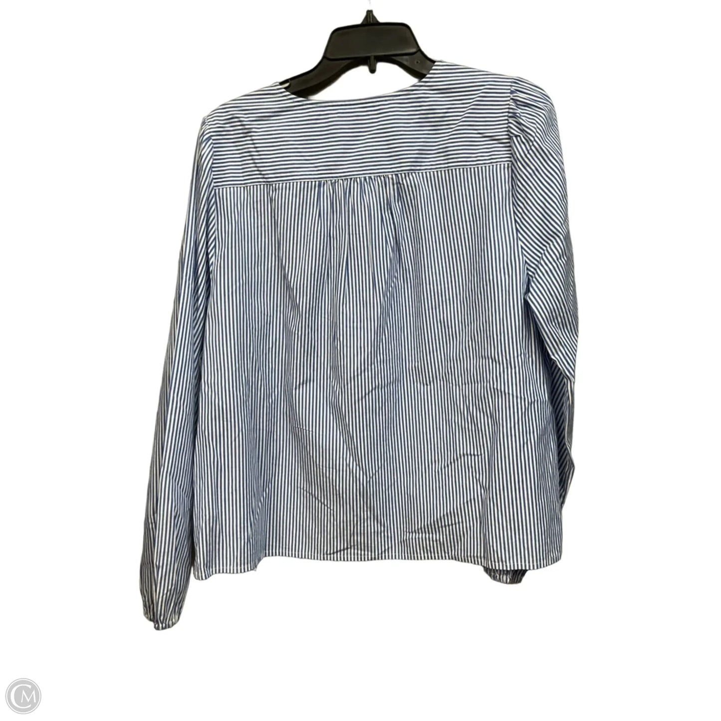 Blouse Long Sleeve By J. Crew In Striped Pattern, Size: L