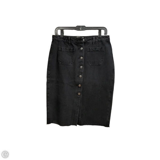 Skirt Midi By Marine Layer In Black Denim, Size: 6