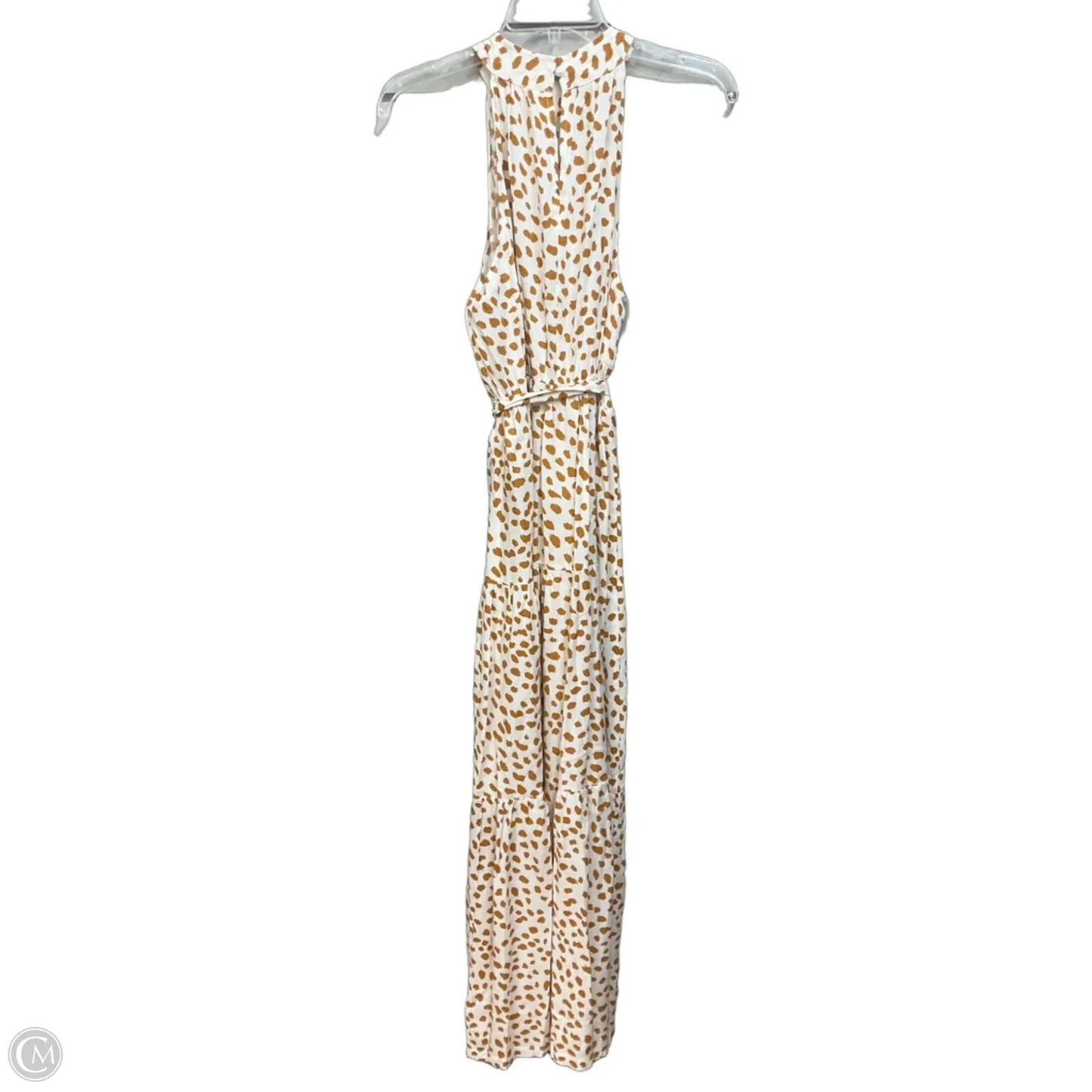 Dress Casual Maxi By Pink Lily In Tan & White, Size: M