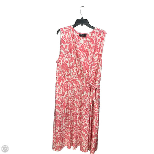 Dress Casual Midi By Lane Bryant In Pink & White, Size: 2x