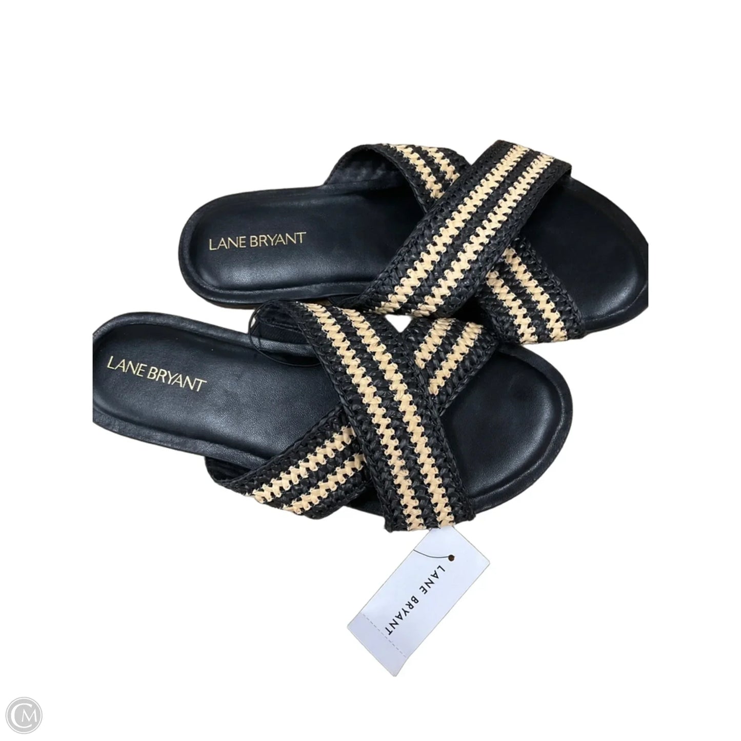 Sandals Flats By Lane Bryant In Black & Tan, Size: 8