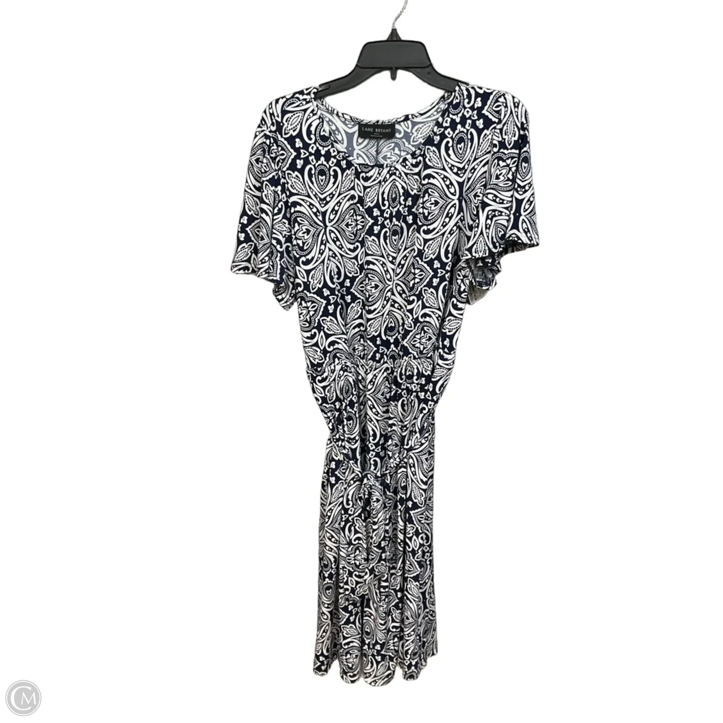 Dress Casual Midi By Lane Bryant In Blue & White, Size: 2x