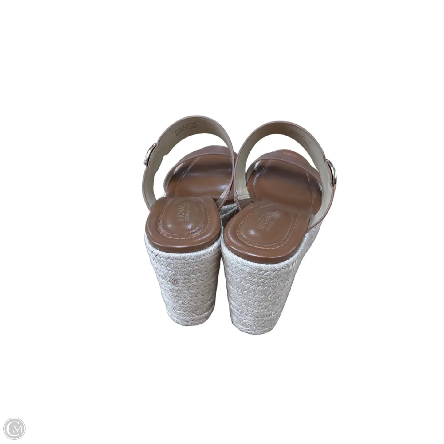 Sandals Heels Wedge By Michael By Michael Kors In Brown & Tan, Size: 8