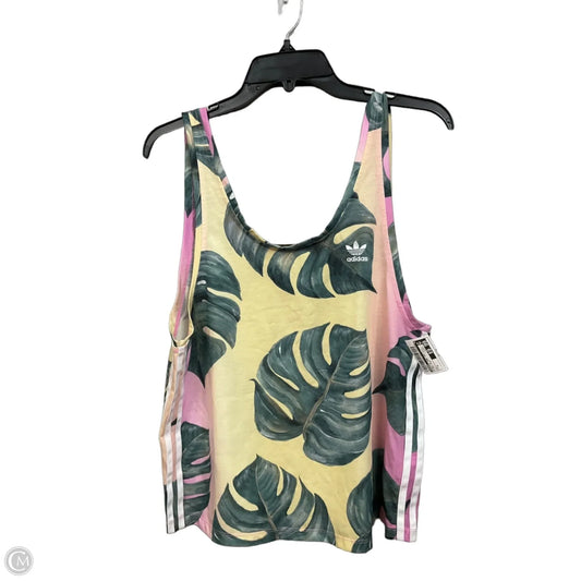 Athletic Tank Top By Adidas In Floral Print, Size: S