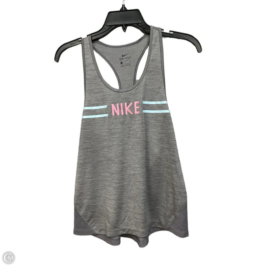 Athletic Tank Top By Nike Apparel In Grey & Pink, Size: S