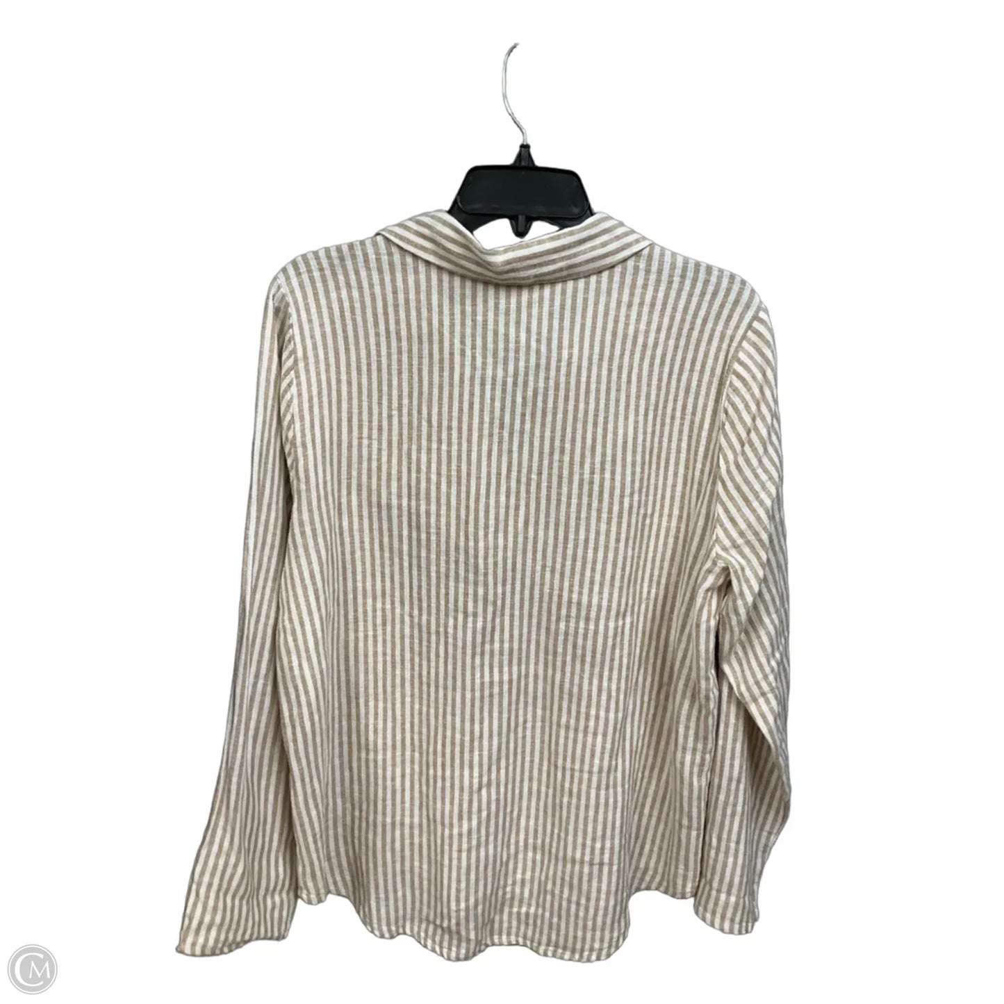 Top 3/4 Sleeve By Michael By Michael Kors In Striped Pattern, Size: M
