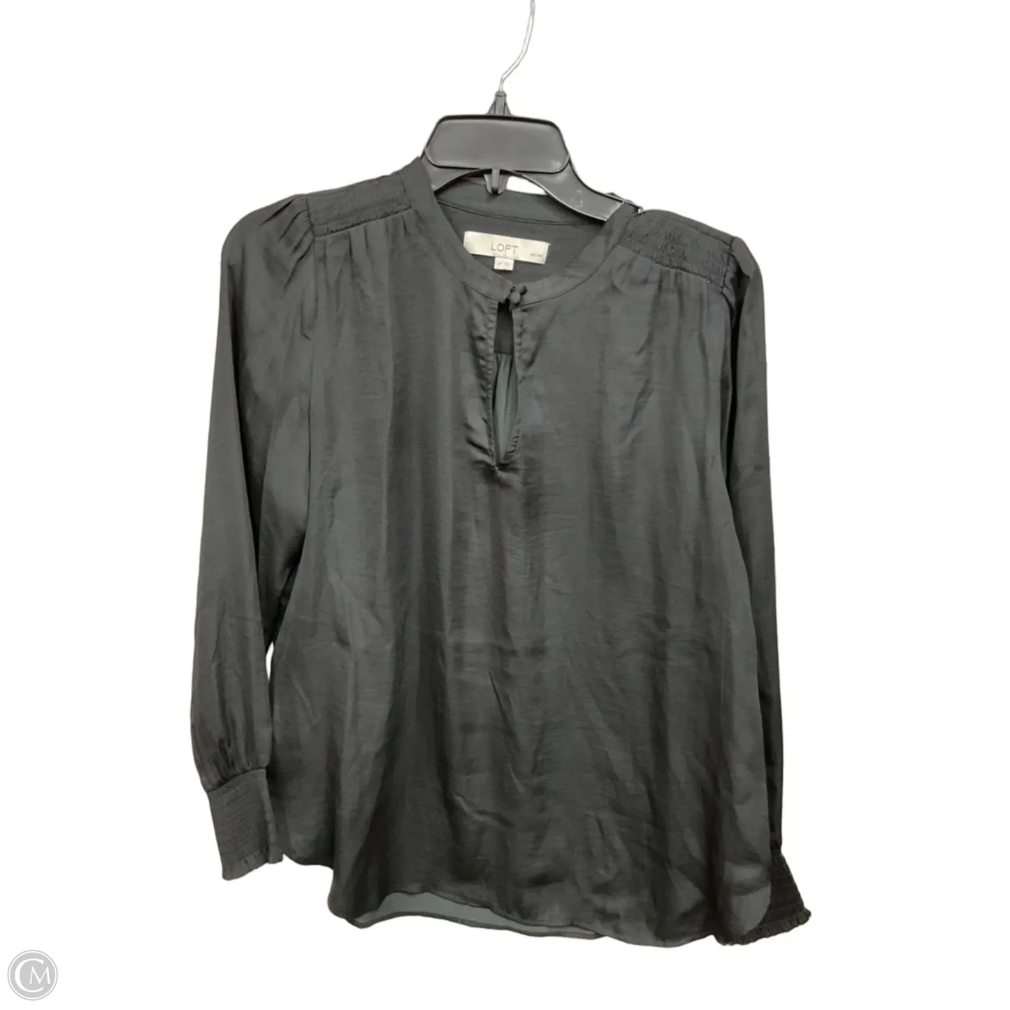 Blouse Long Sleeve By Loft In Black, Size: Sp
