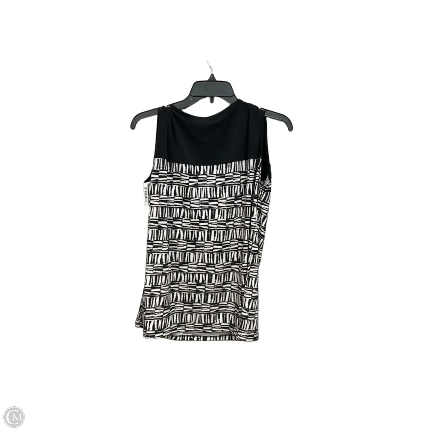 Top Sleeveless By Calvin Klein In Black & White, Size: L