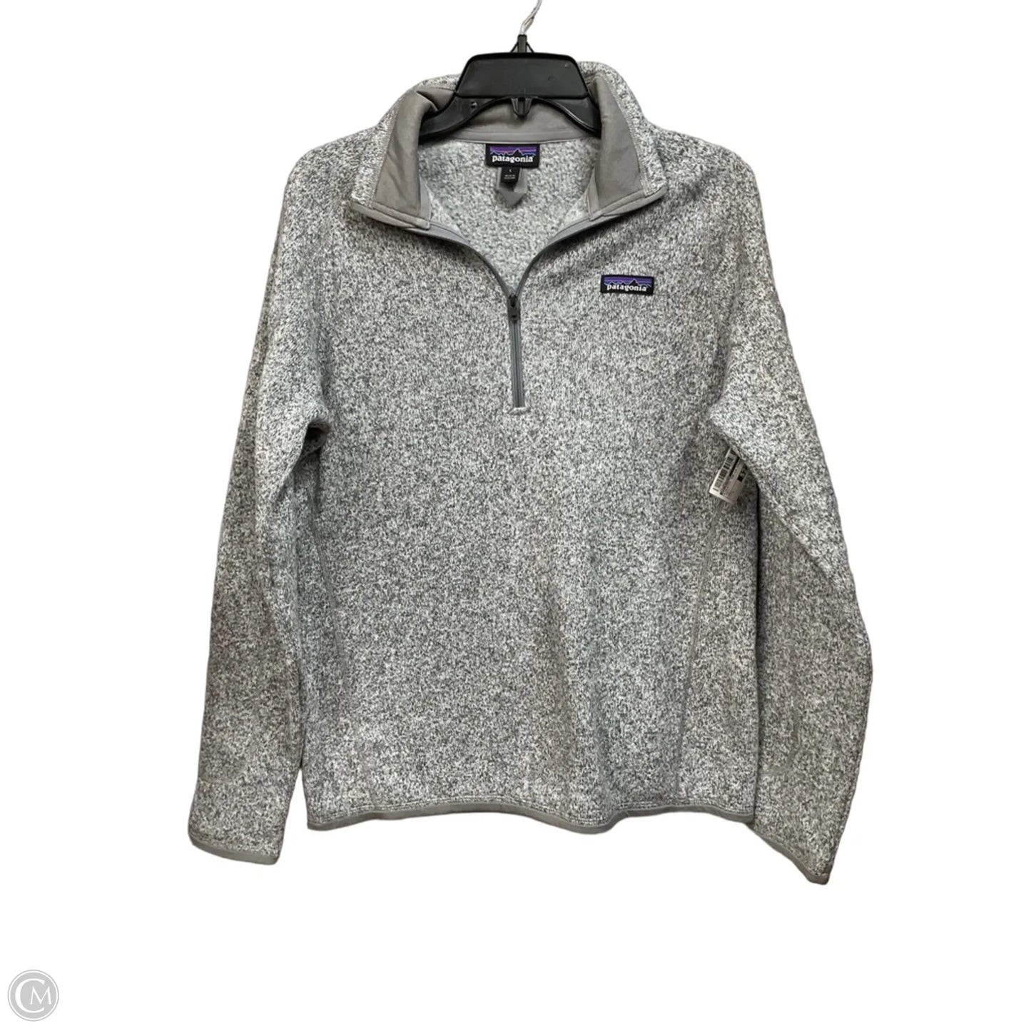 Athletic Top Long Sleeve Collar By Patagonia In Grey, Size: L