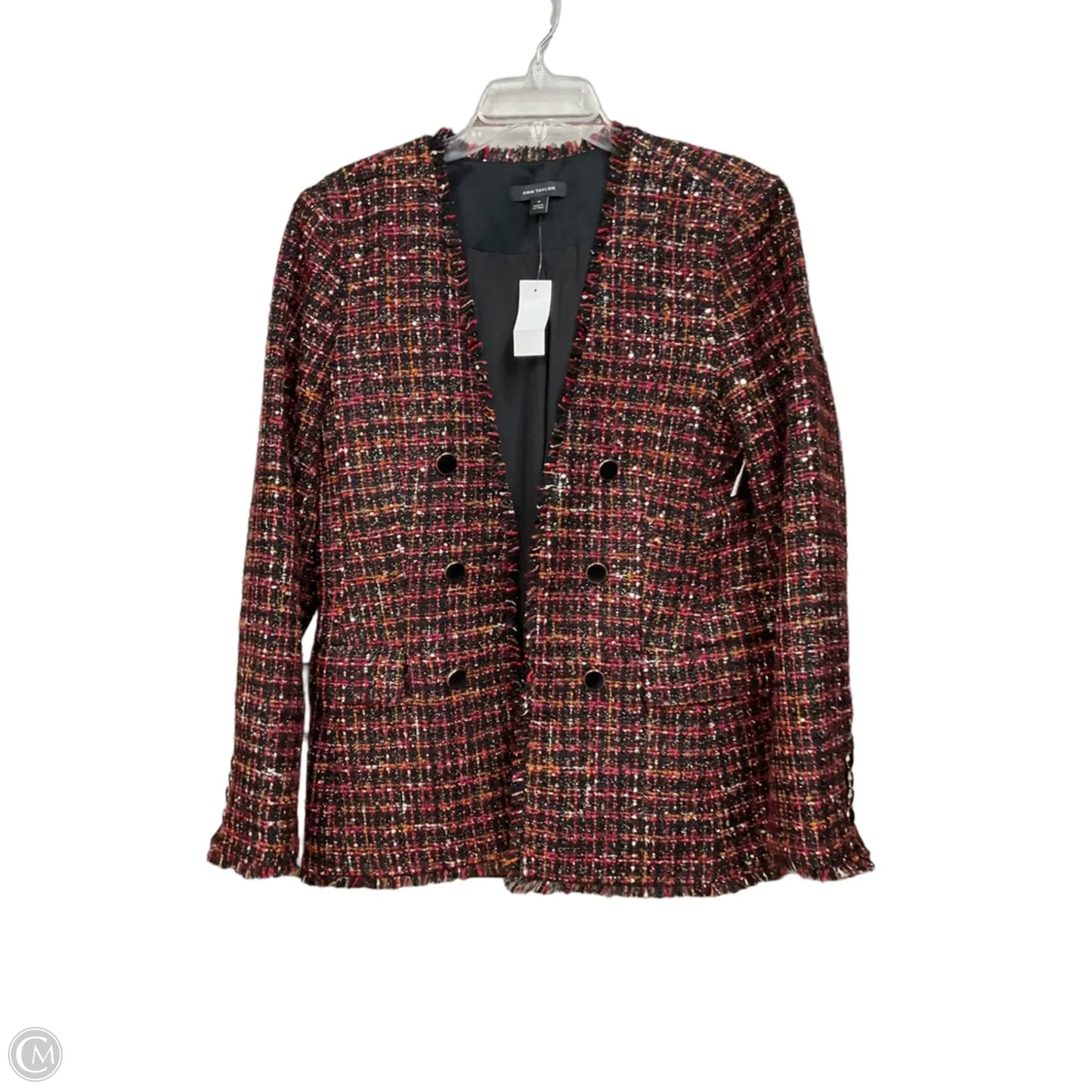 Blazer By Ann Taylor In Plaid Pattern, Size: M