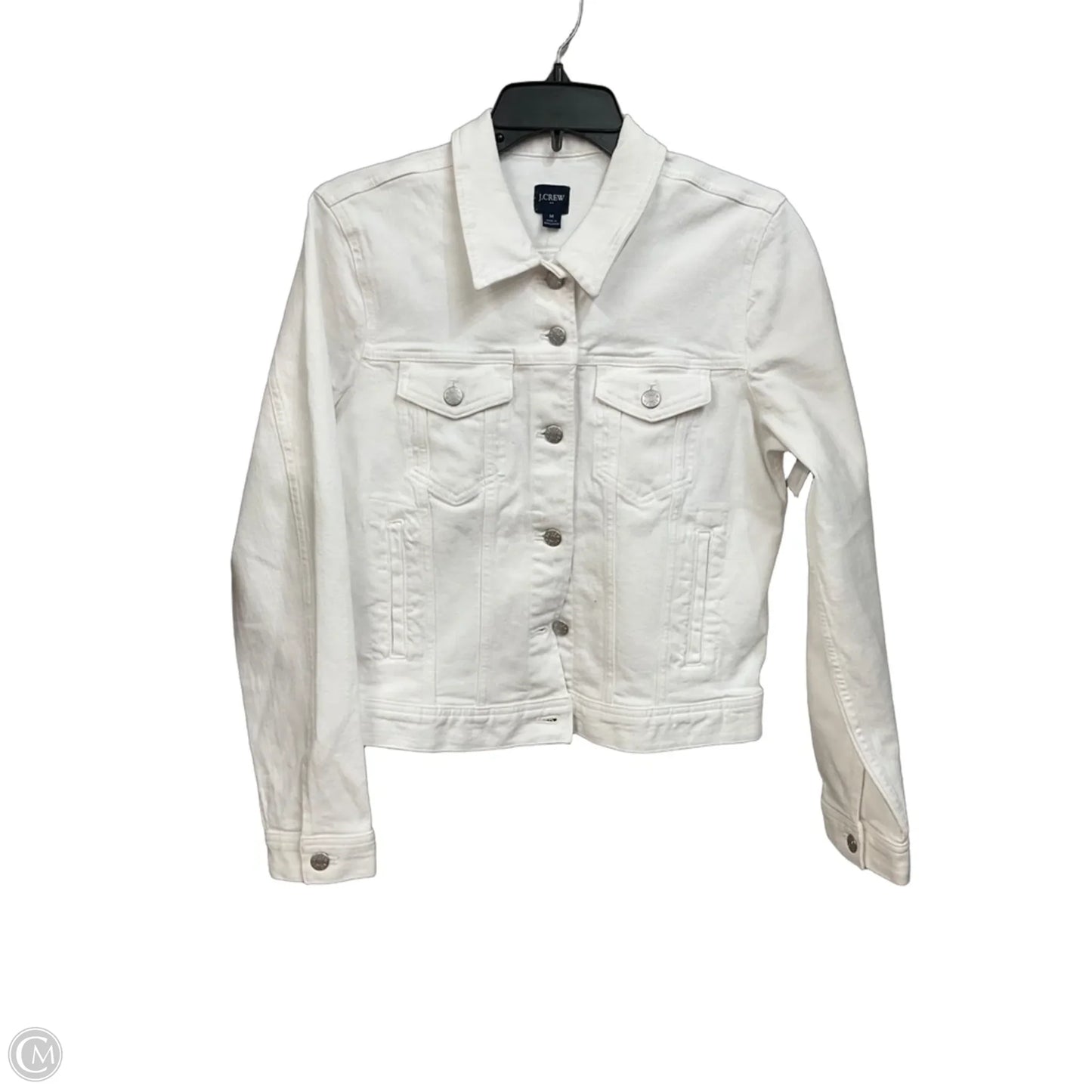 Jacket Denim By J. Crew In White Denim, Size: M